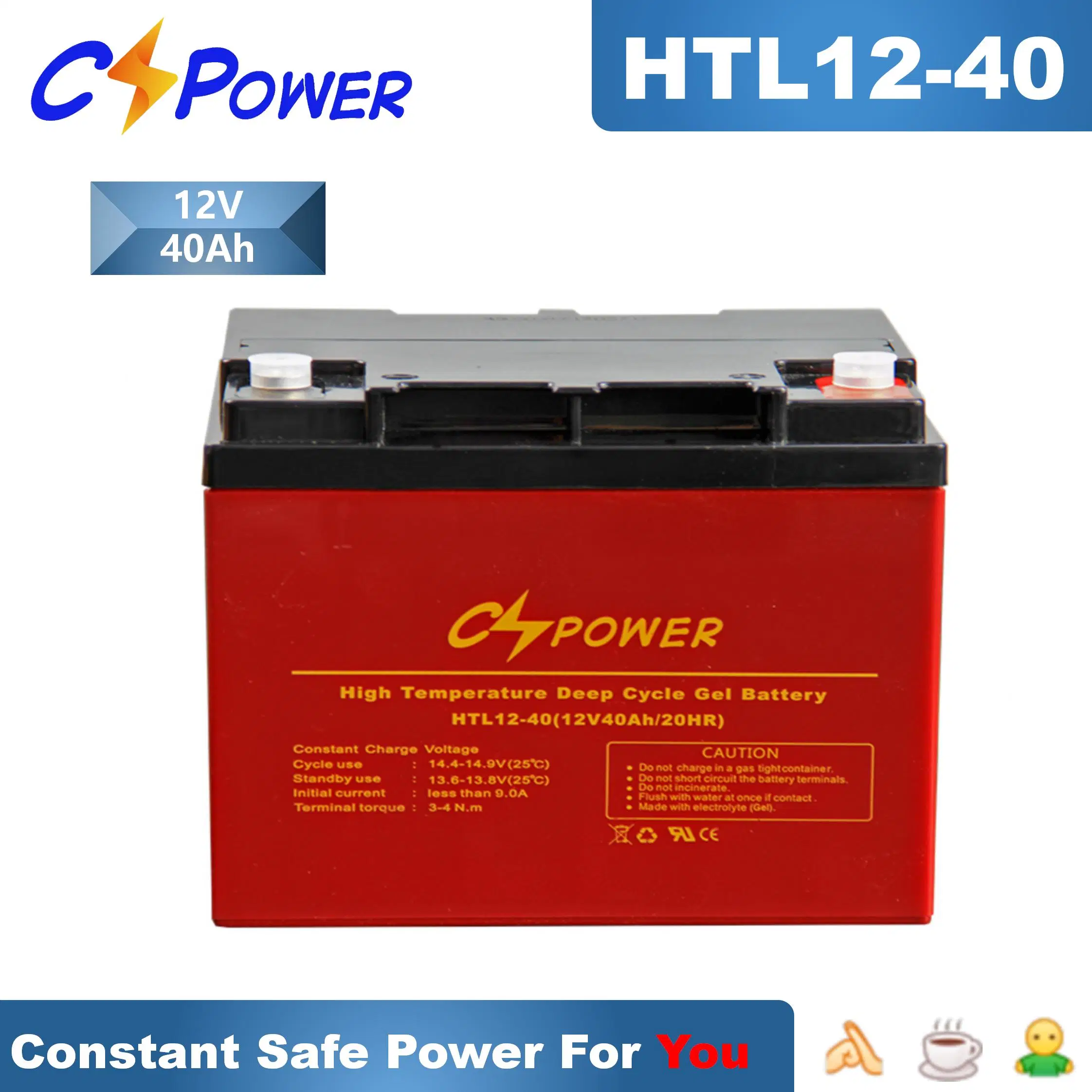 12V26ah Deep Cycle Rechargeable High Temperature Solar Gel Battery Power