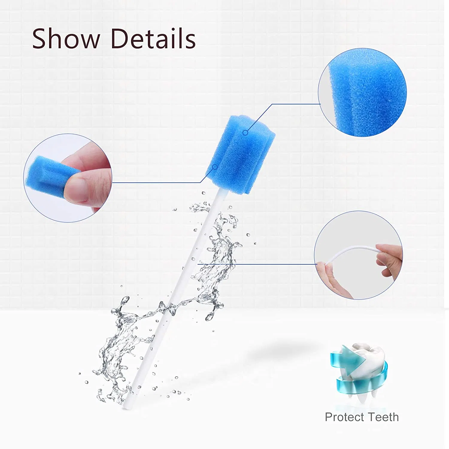 Medical Dental Use Disposable Disinfection Oral Clearing Sponge Stick Swab Toothbrush