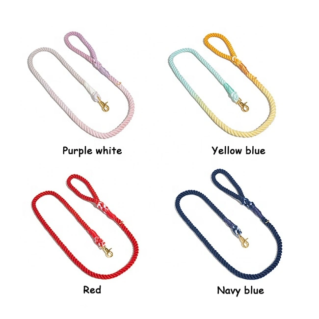 Custom Dog Slip Leash Rope High Quality 100% Cotton Colorful Braided No Pull Dog Leash Rope