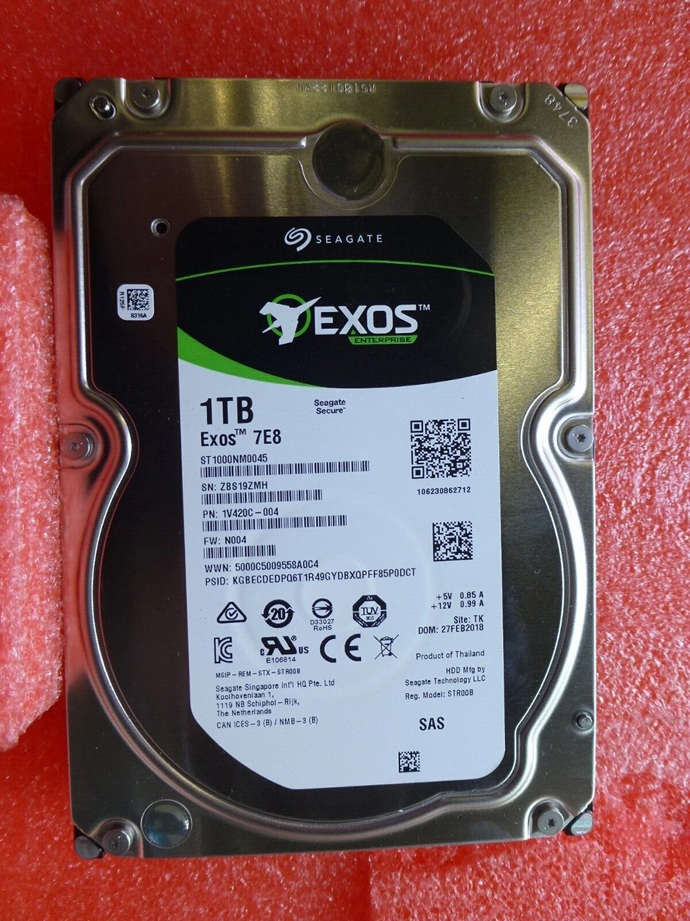 Disco duro Seagate Enterprise Exos 7e8 1TB 7200rpm SATA 3,5" 128MB/S 6Gb disco duro St1000nm0055 SSD/HDD