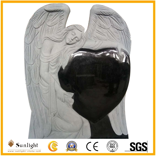 China Headstone Factory Black Granite Marble Heart Shape Grave Stone Headstones and Monuments