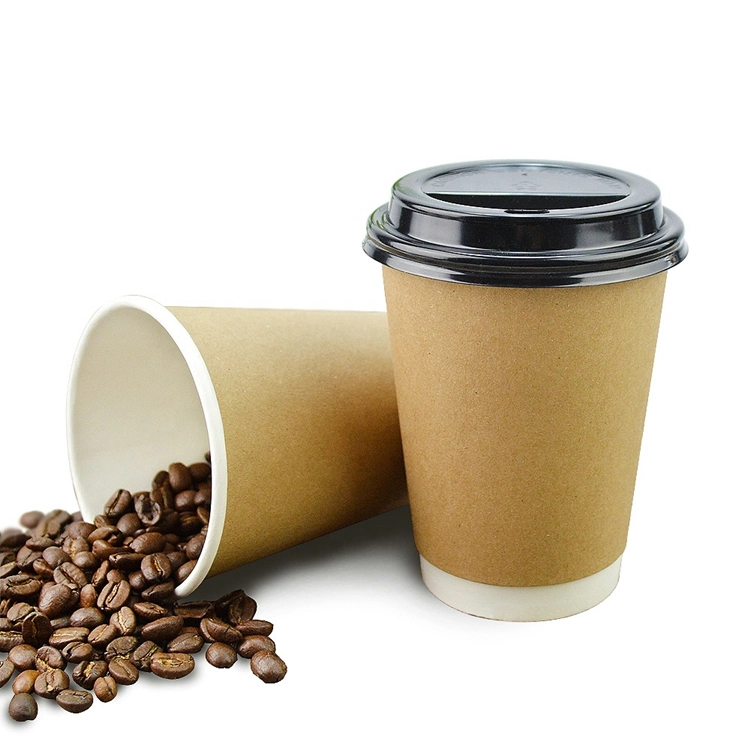 Biodegradable PLA 8oz/12oz/16oz/20oz/24oz Custom Disposable Coffee Paper Cups for Hot Beverage Hot Coffee Hot Drink with Lid