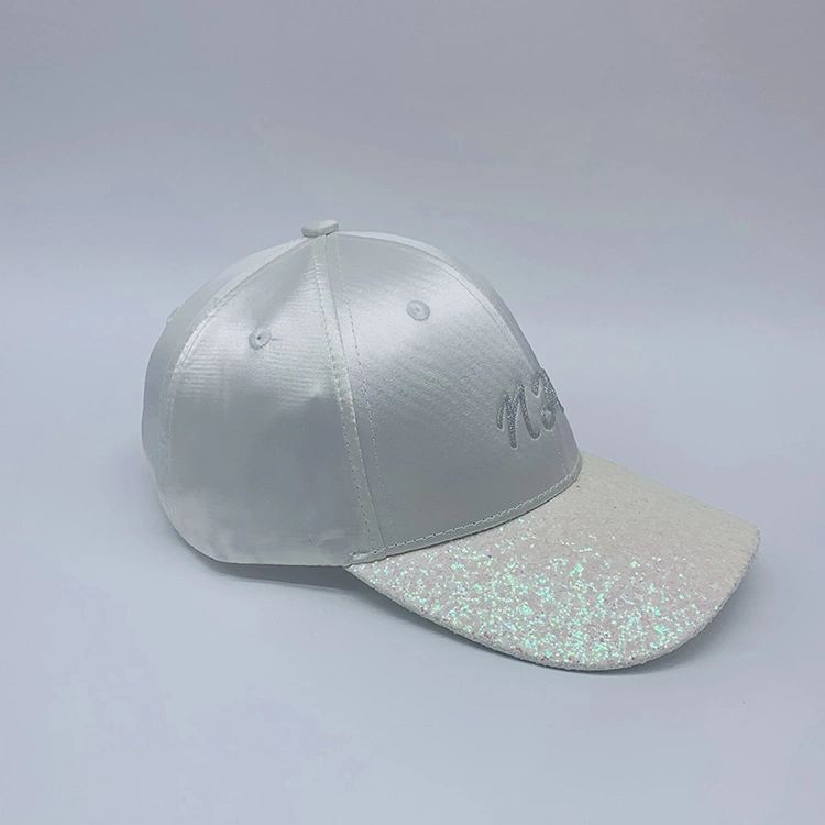 Glitter Satin Curved Bill Baseball Hat