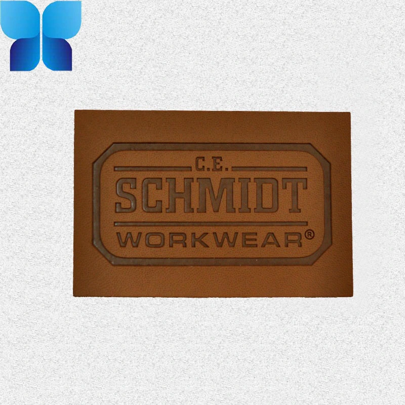 Custom Embossed Faux Leather PU Label for Garment/Bag