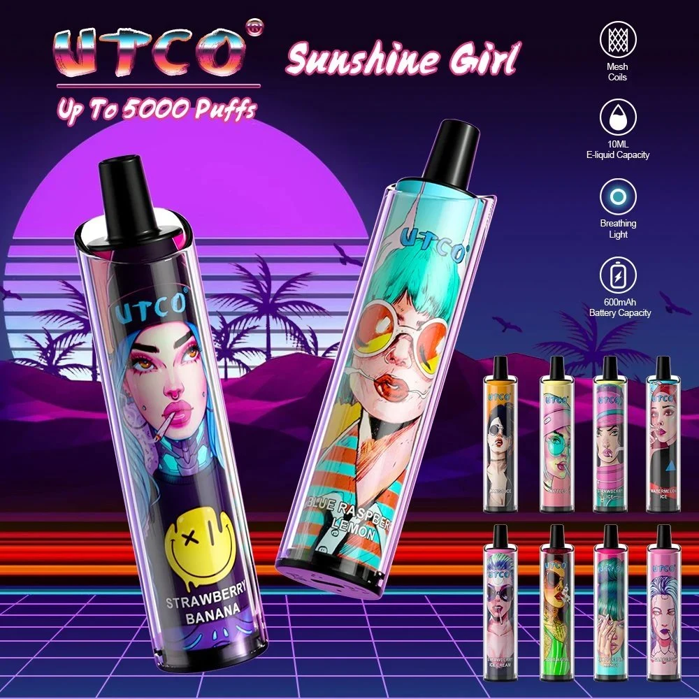 2023 Premium Quality Utco 5000 Puffs E Cigarette Wholesale Disposable Vape Pen Smoking Vape Pod 10ml Prefill Juice