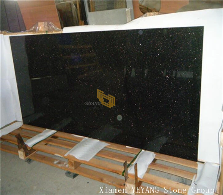 Hot Sale Black Galaxy Granite Kitchen Countertop/Countertops for Wall/Flooring Supplier