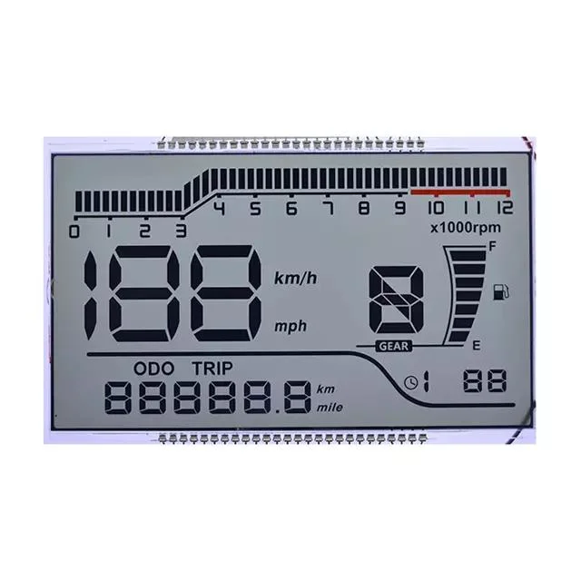 Custom Size LCD 6 O'clock Htn Screen Panel Segment LCD Display