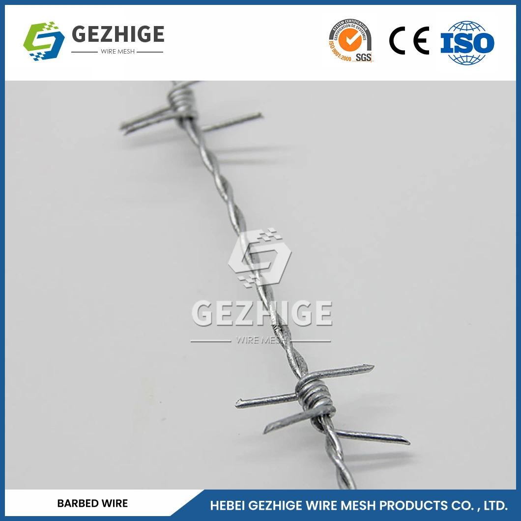 Gezhige 200m Barbed Wire Manufacturers 21mm Bard Width Single Loop Razor Barbed Wire China 10.4569 Thorn Distance 12X12 Gauge Barbed Wire