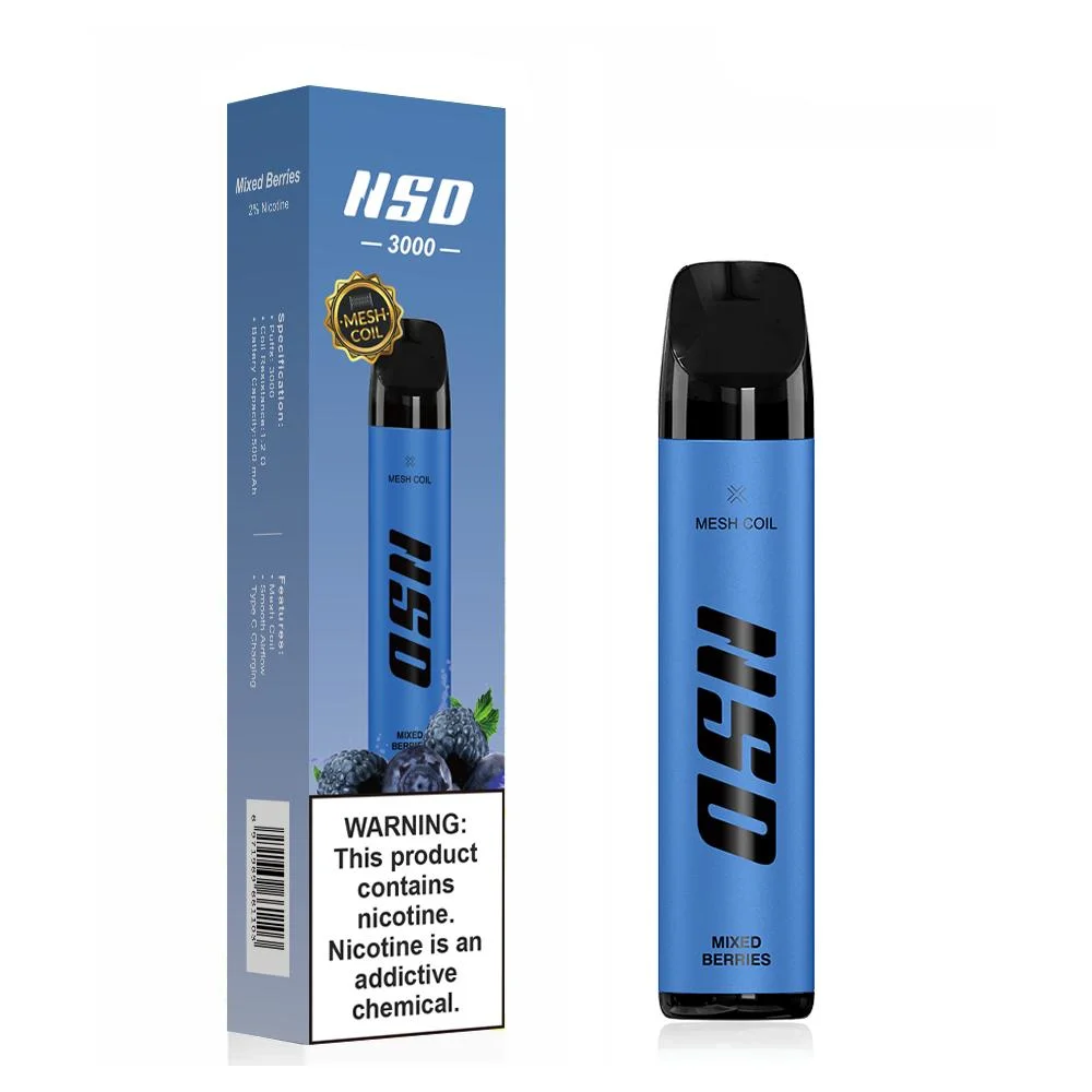 Venda quente 3000 baforadas de c carregador USB 1.2 Ohm Bobina de malha Vape grossista Electronic Cig Vape descartáveis Pod Kit de iniciação do sistema