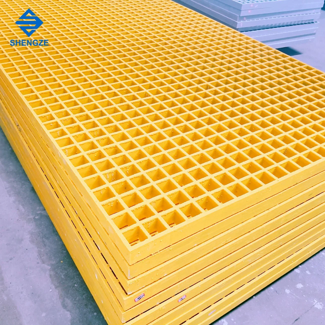 13*13/40*40mm Micro Mesh Anti Slip Sand Surface FRP GRP Fiberglass Molded Walkway Car Wash Floor Drainage Grate Grating with Clamp Clip