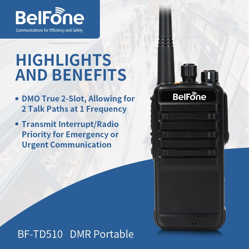 Belfone Bf-Td510 Cost Efficiency Dual Band Two Way Radio with GPS Dustproof IP67 for Critical Communication