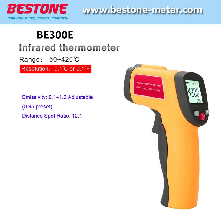 Non-Contact Digital termómetro por infrarrojos, IR termómetro por infrarrojos de temperatura del punto láser probador de la pistola