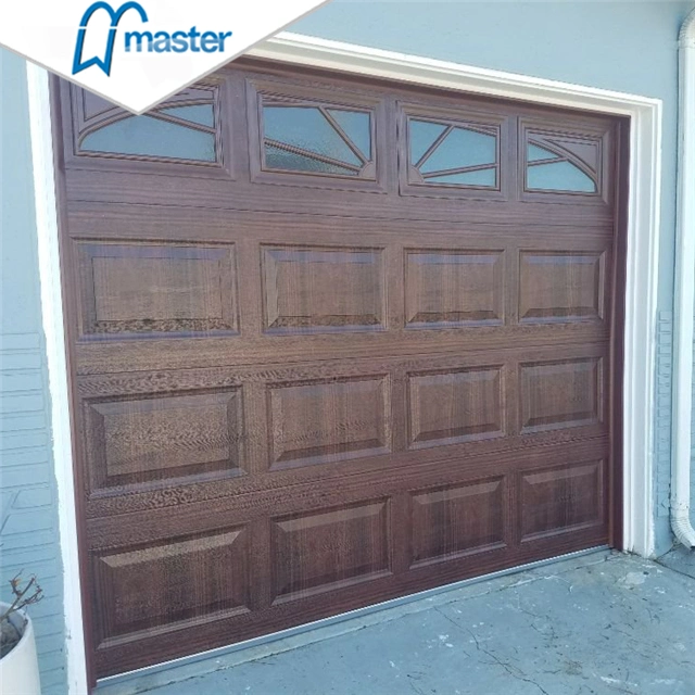 Double Classic Commercial PU Foaming Overhead Garage Doors with Windows