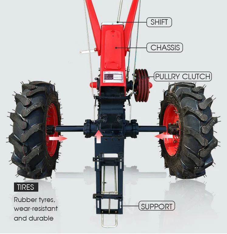 Trator de passeio Mini trator 12HP motor Diesel de Tração em 2 rodas Para Agrícola