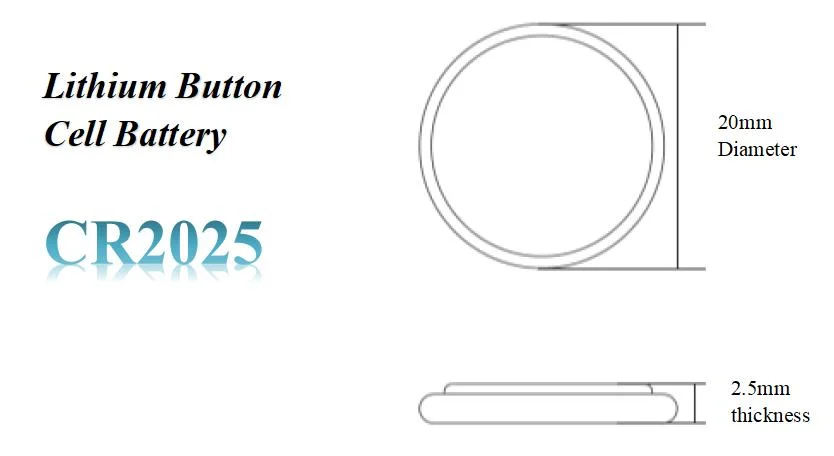 بطارية ليثيوم ووتش CR2016/CR2025/Cr1632 بطارية مستديرة على شكل زر Lithium ذات رأس نمر