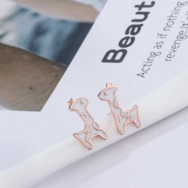 High quality/High cost performance  925 Sterling Silver Cute Giraffe Women Fashion Earrings Jewelry