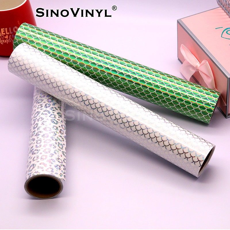 SINOVINYL Hot Sale Holographic Mosaic Grids Silver Plotter Cutting Bowl Gift Box Permanent Vinyl Paper