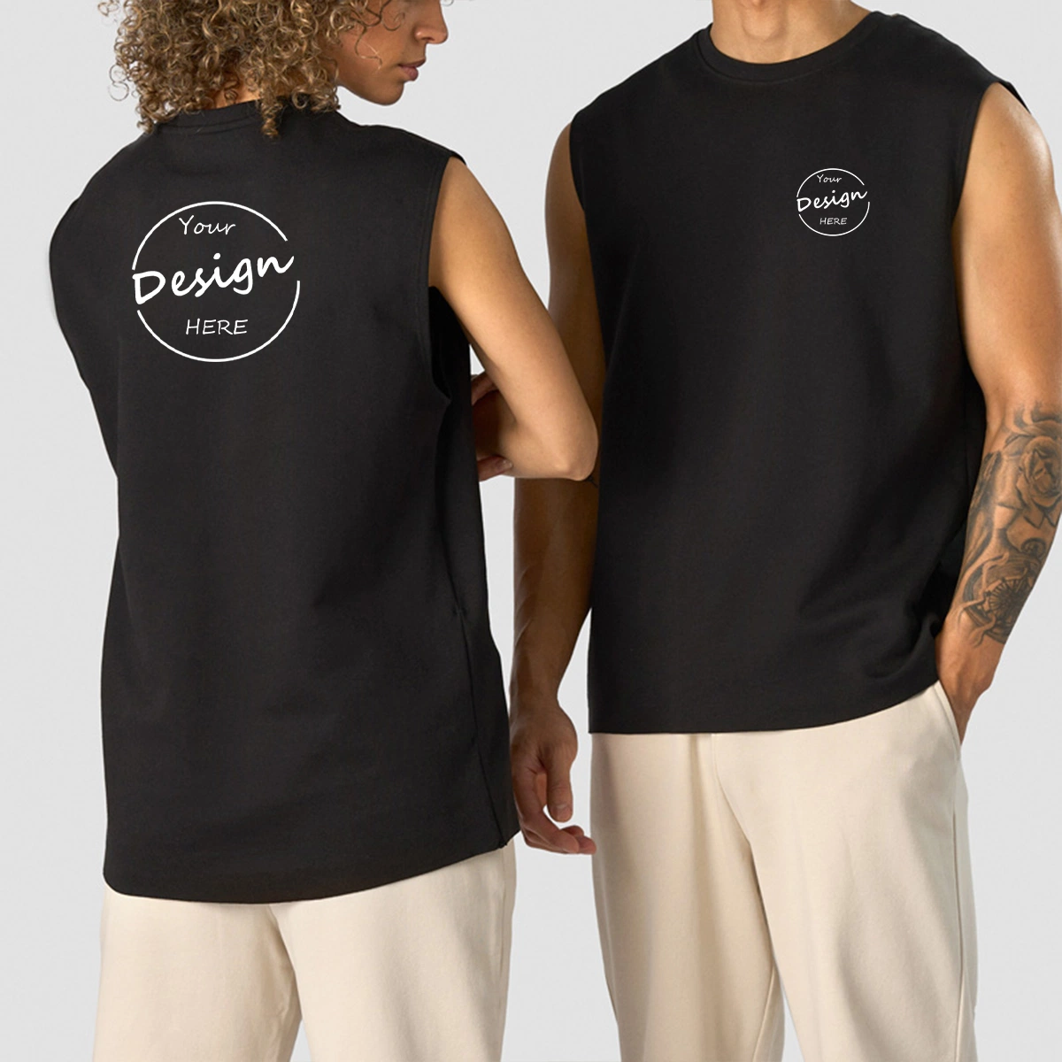 T-shirt de basquetebol unissexo de casal de moda de alta qualidade e sem mangas Conjunto de calções de duas peças para homem