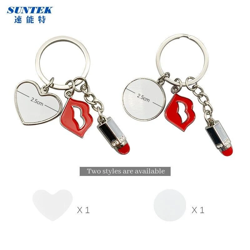 Fashion Pendant Metallic Drill Lip Gloss Key Chain Keys Ring Chapstick Holder Lipstick Keychain