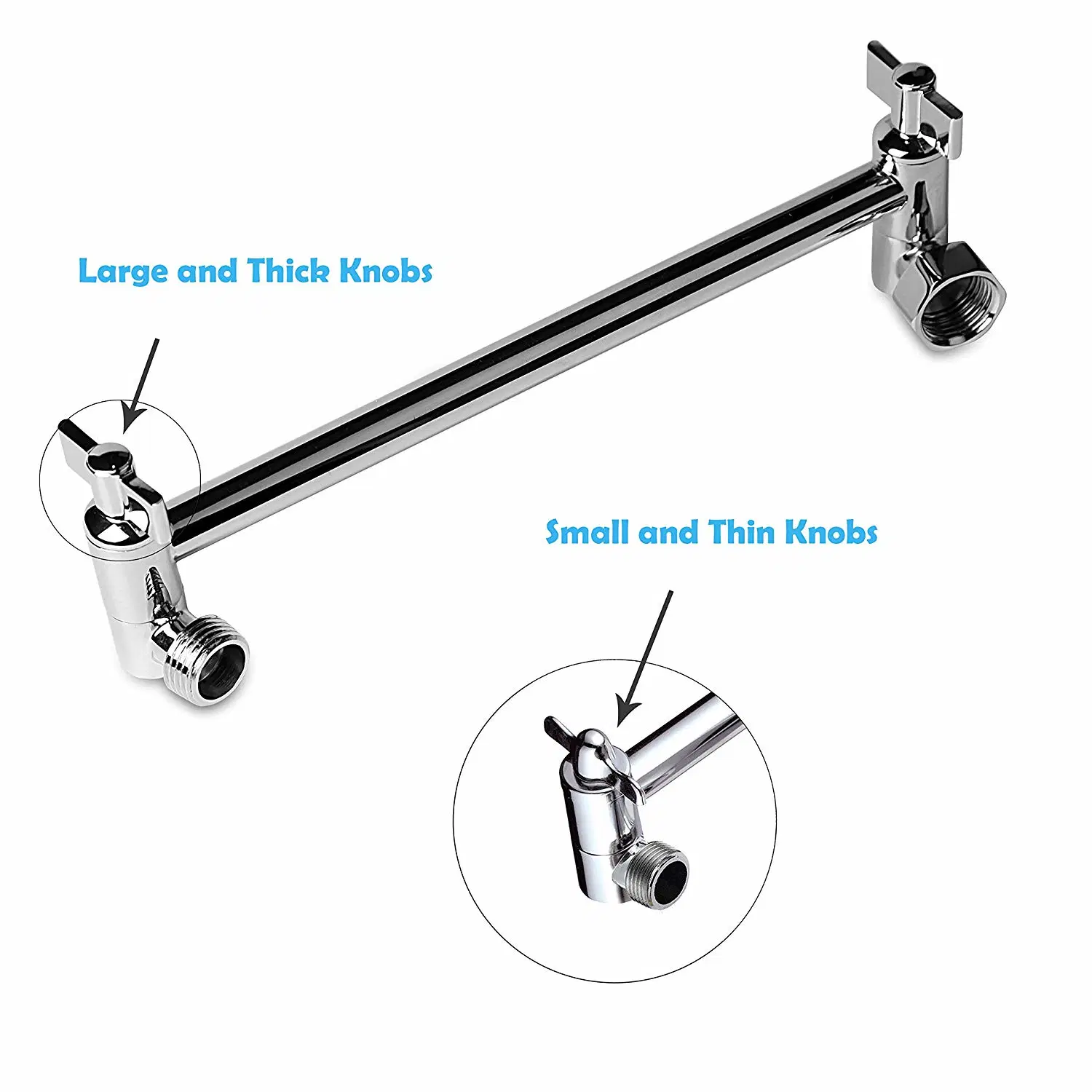 Brass Material All Directional Adjustable Extension Shower Arm Accessories Connector Wall Mounted Swivel Rotate