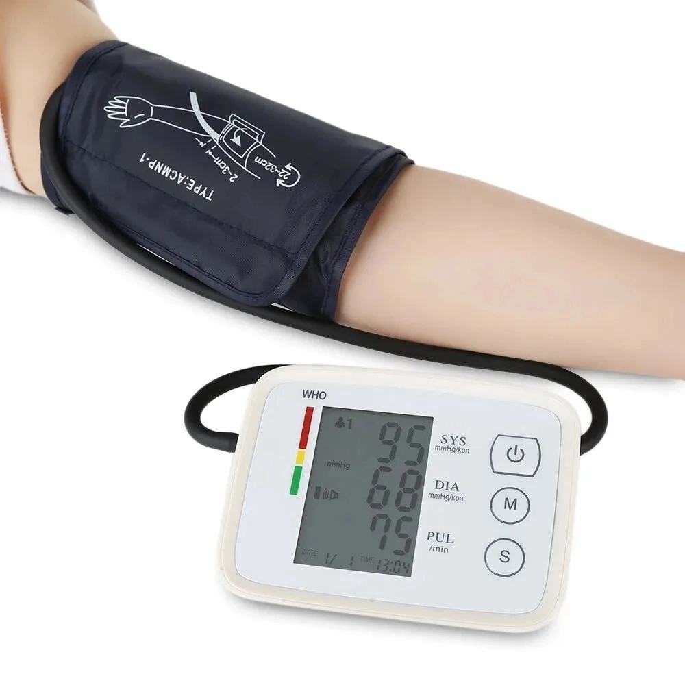 Les soins à domicile médicaux sphygmomanomètre automatique du bras de moniteur de pression sanguine électronique avec écran LCD de l'affichage numérique et de diffusion vocale
