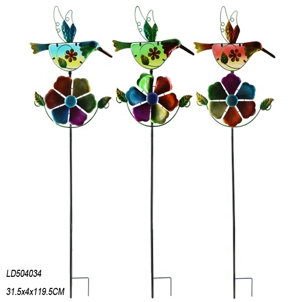 BSCI Audit Factory Supply Metal Decorative Metal Crafts White Flower Garden Stake