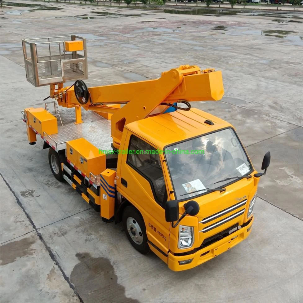 Dongfeng Jmc Sinotruk HOWO Cherry Pickup Overhead Working Lifter High-Altitude Working Platform High Platform Work Aerial Hydraulic Lifting Truck with Bucket