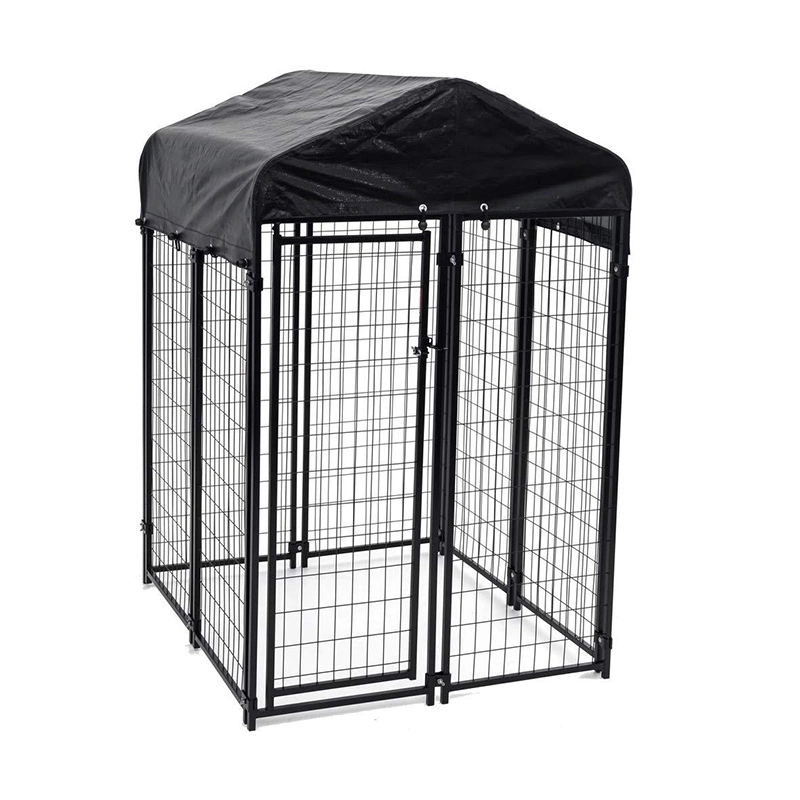 Nouveau produit 2023 Grande cage pour chiens noir en métal exécution fine Cage pour animaux facile à installer avec protection intérieure