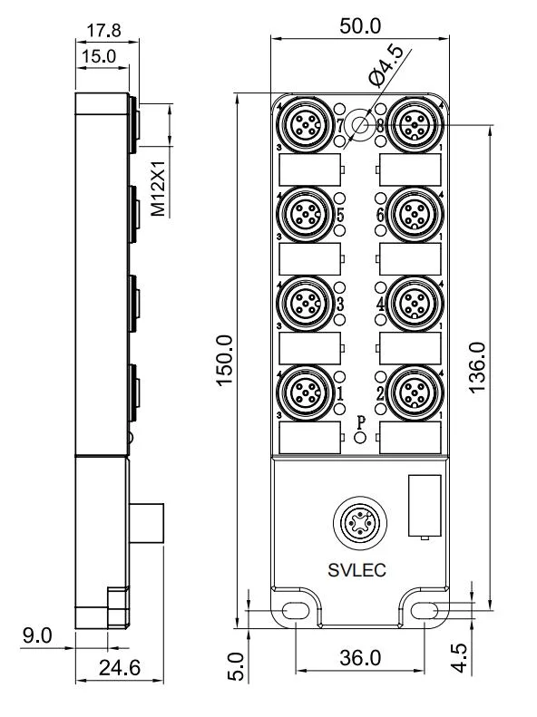 M12 16 Di Do Io-Link Digital Slave Station Modules for Industrial Automation