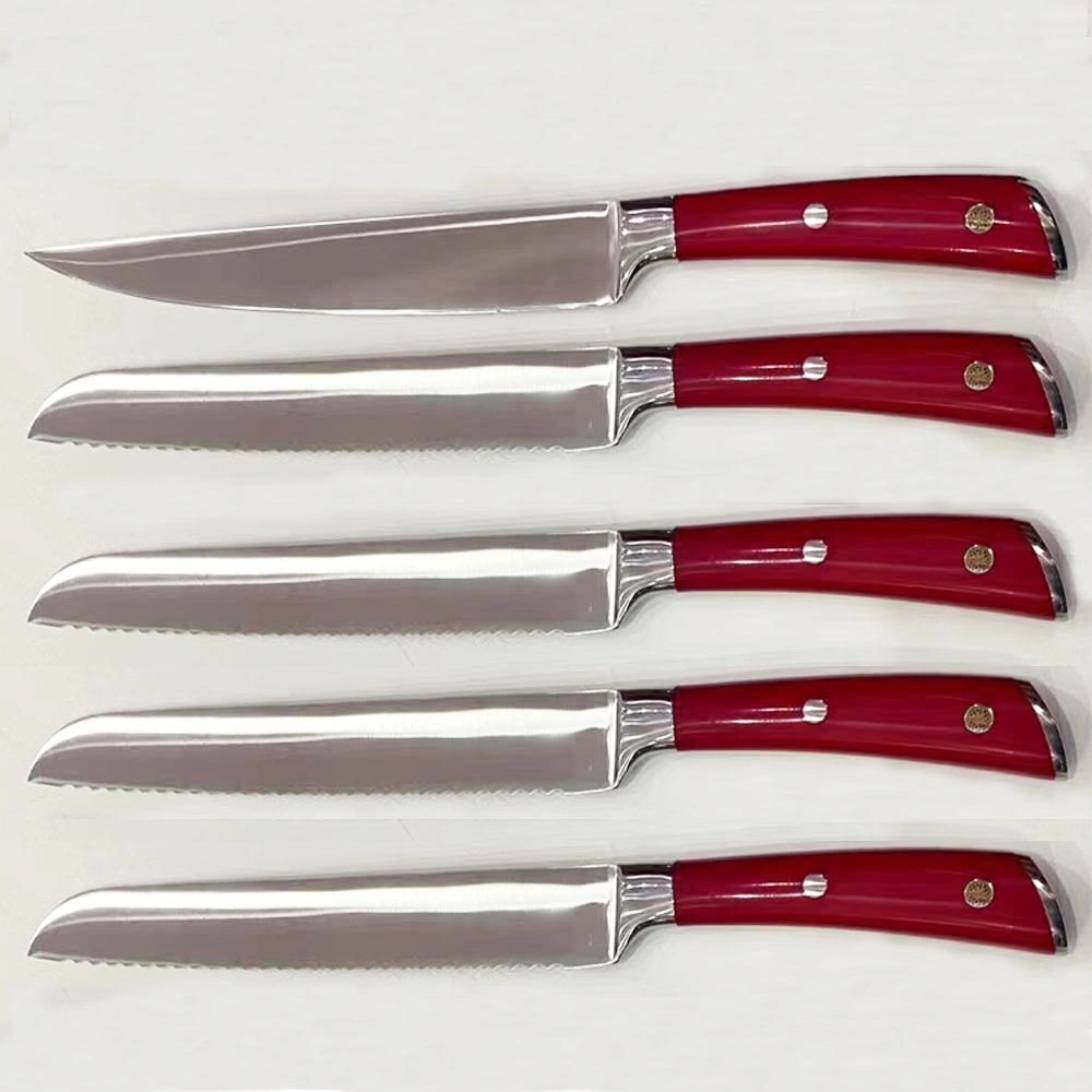 Кухонный профессиональный комплект ножей с насекощенными ножами высокого качества