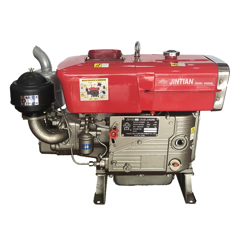 محرك ديزل أحادي الأسطوانة مبرد بالمياه معتمد من ISO9001 بقدرة 15 قدرة حصانية