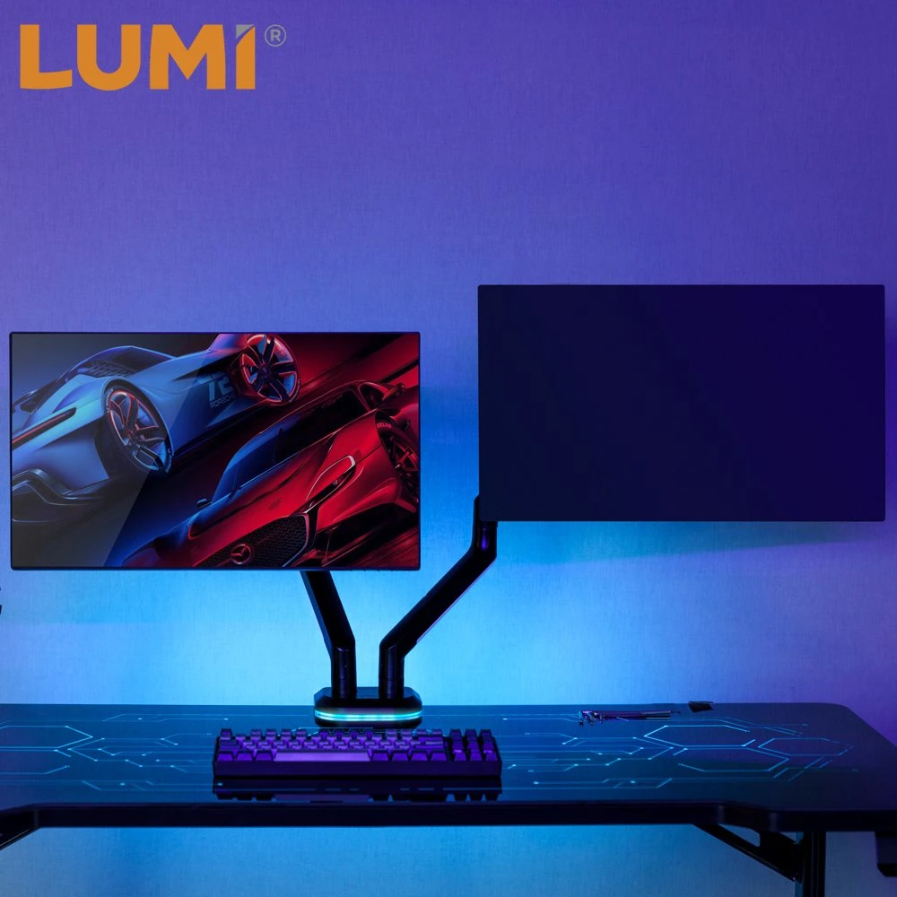 LUMI personalizado ajustable de movimiento completo de juegos de mesa de luz RGB con montaje en el monitor