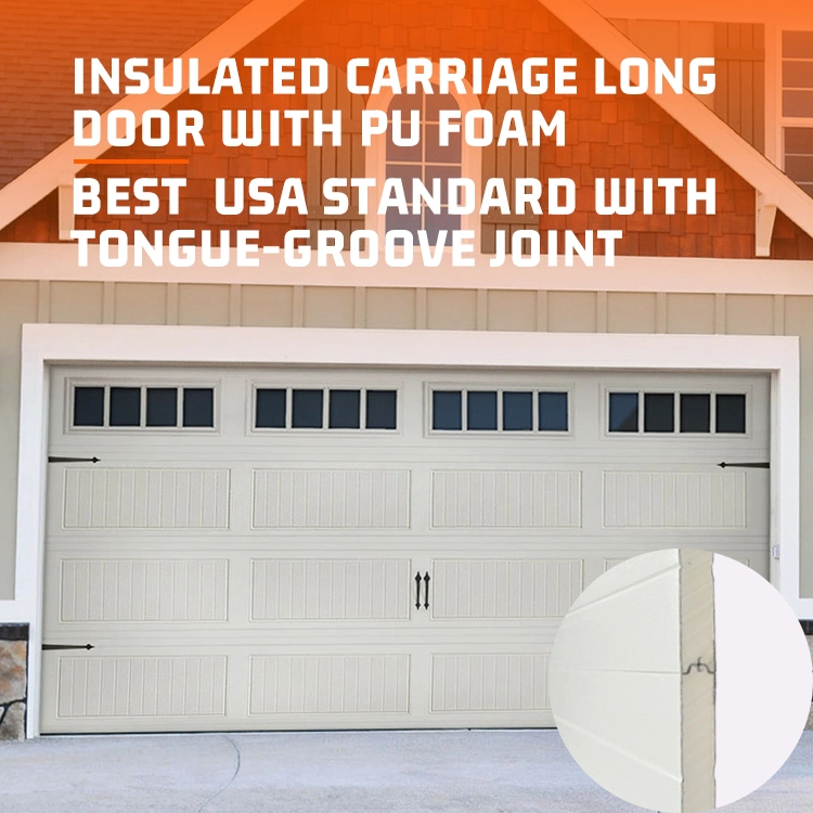 USA Standard White 500mm Width Panel Soundproof Automatic Overhead Sectional Garage Doors