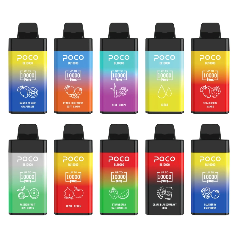 10K Puffs Poco Bl10000 Disposable Electronic Cigarette Adjustable Airflow Mesh Coil Wholesale/Supplier E Cigarette Type-C Rechargeable E CIGS with 10flavors