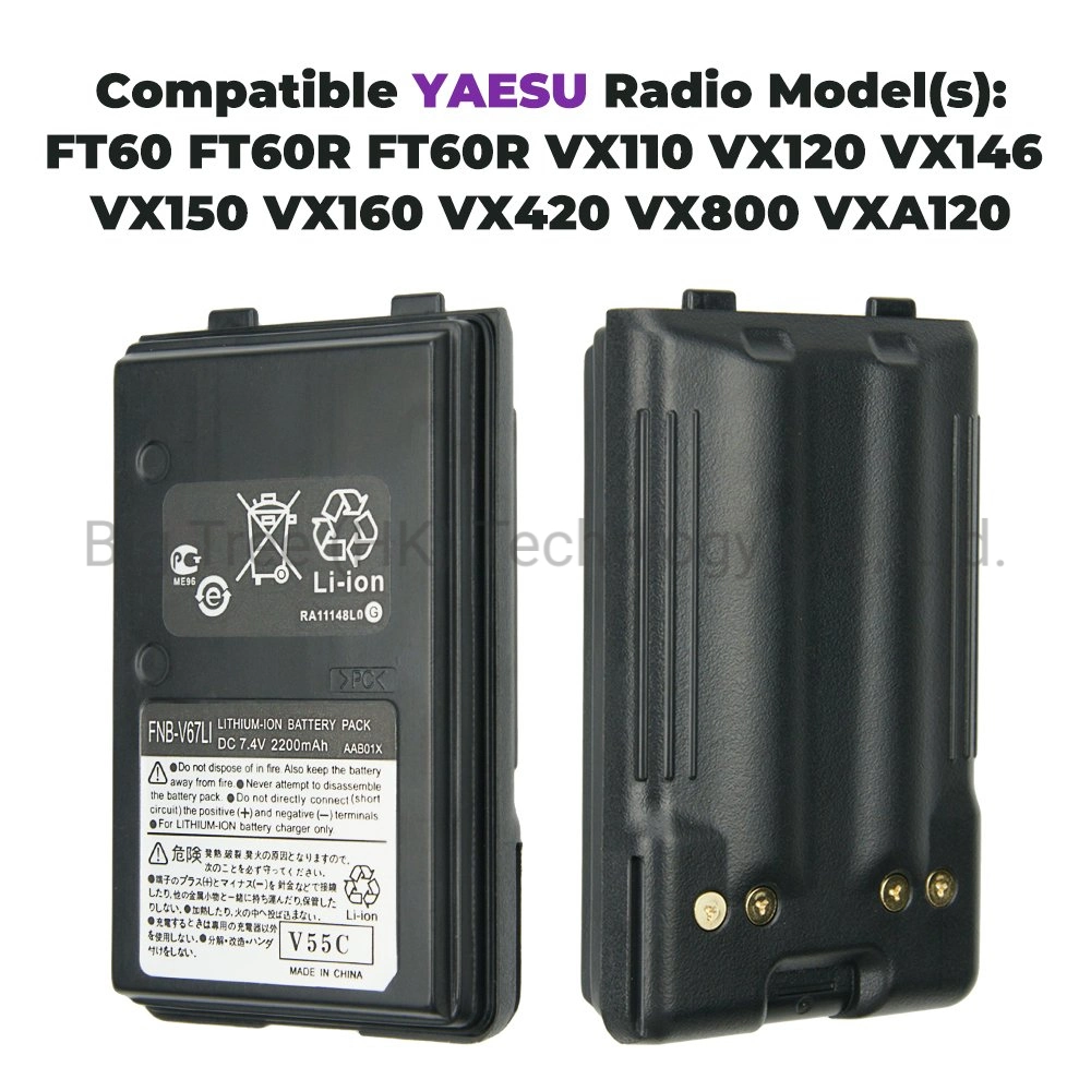 Fnb-V67 Fnb-V67li 2200mAh Li-ion Battery for Yaesu Vertex Radio Vx150 Vx170 Vx400 Vx800 CD-47 Charger