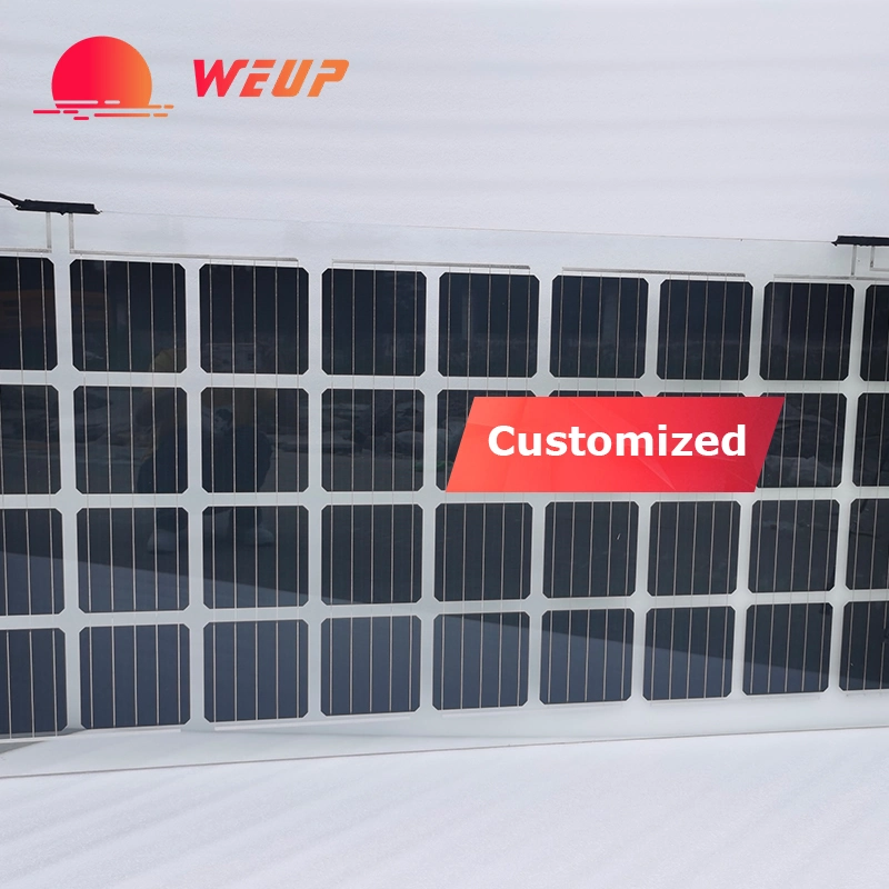 Weup transparente personalizado de alta eficiencia 360W 370W 380W edificio integrado PV vidrio de panel solar