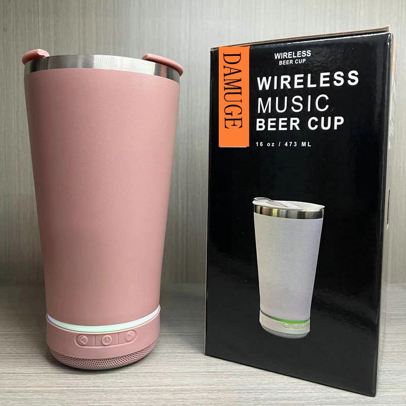 17oz Thermal Bluetooth Tumbler Beer Smart Water Bottle Wireless Music Speaker Tumbler Cup