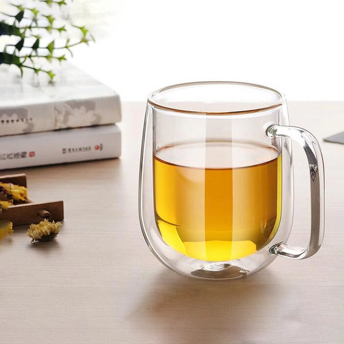 Creative Heat-Resistant Double Wall Belly Glass Mug for Gift Cup