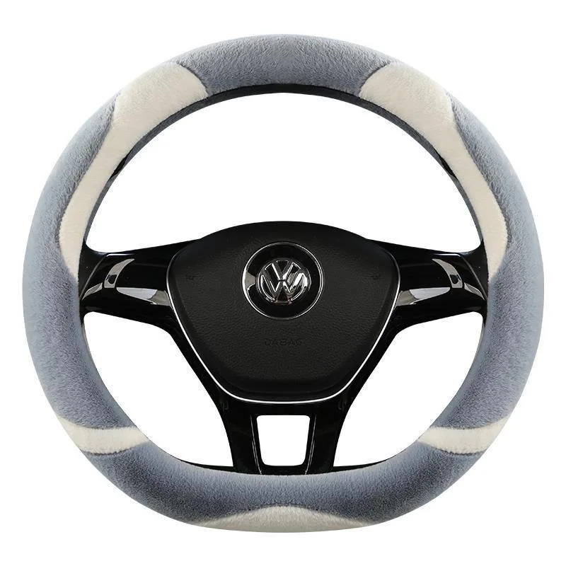 2022 New Design Four Seasons Universal Auto Accessories Suede Car Steering Wheel Cover Non-Slip Handle Cover