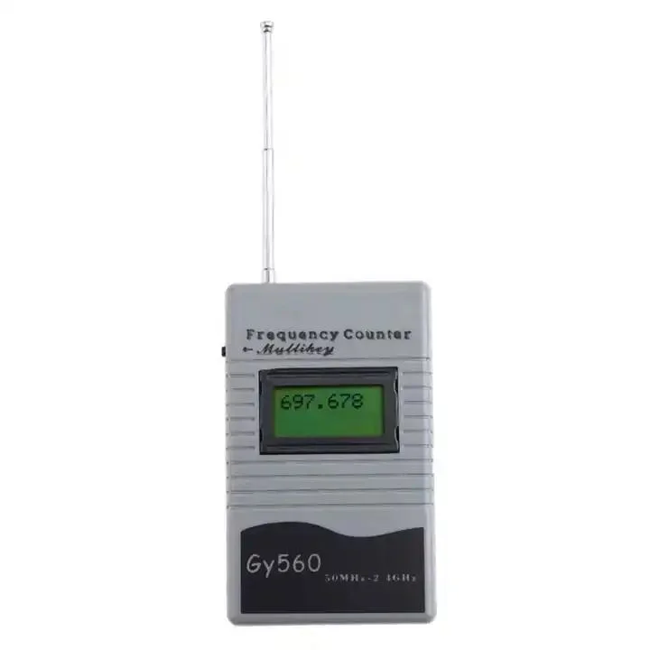 Testeur de compteur de fréquencemètre Gy560 pour émetteur-récepteur radio GSM bidirectionnel Ecran LCD à 7 chiffres de 50 MHz à 2,4 GHz avec indicateur de signal