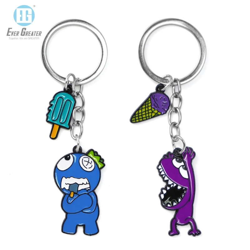 Пользовательские цепочки ключей изящный металлический Keychains эмаль