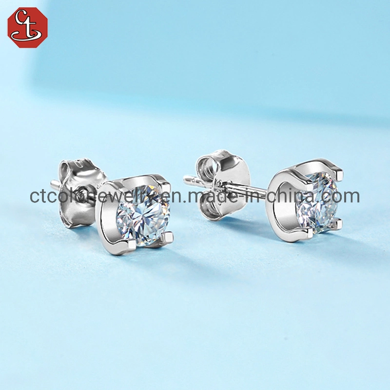 Joyería de moda Moissanite orejeras Temperament y versátiles pendientes para niñas