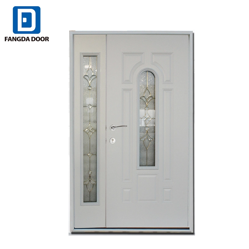 Bathroom Steel 3/4 Oval Glass Prehung Door