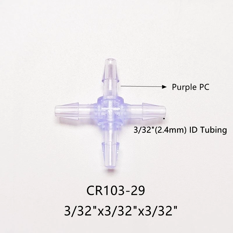 China Wholesale/Supplier Plástico PC 4 maneras de púas en los racores de aire tipo codo de tubo conector