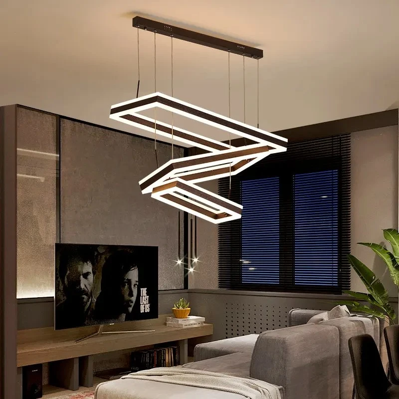 Modern Pendant Light Contemporary Acrylic Black New Design LED Chandelier