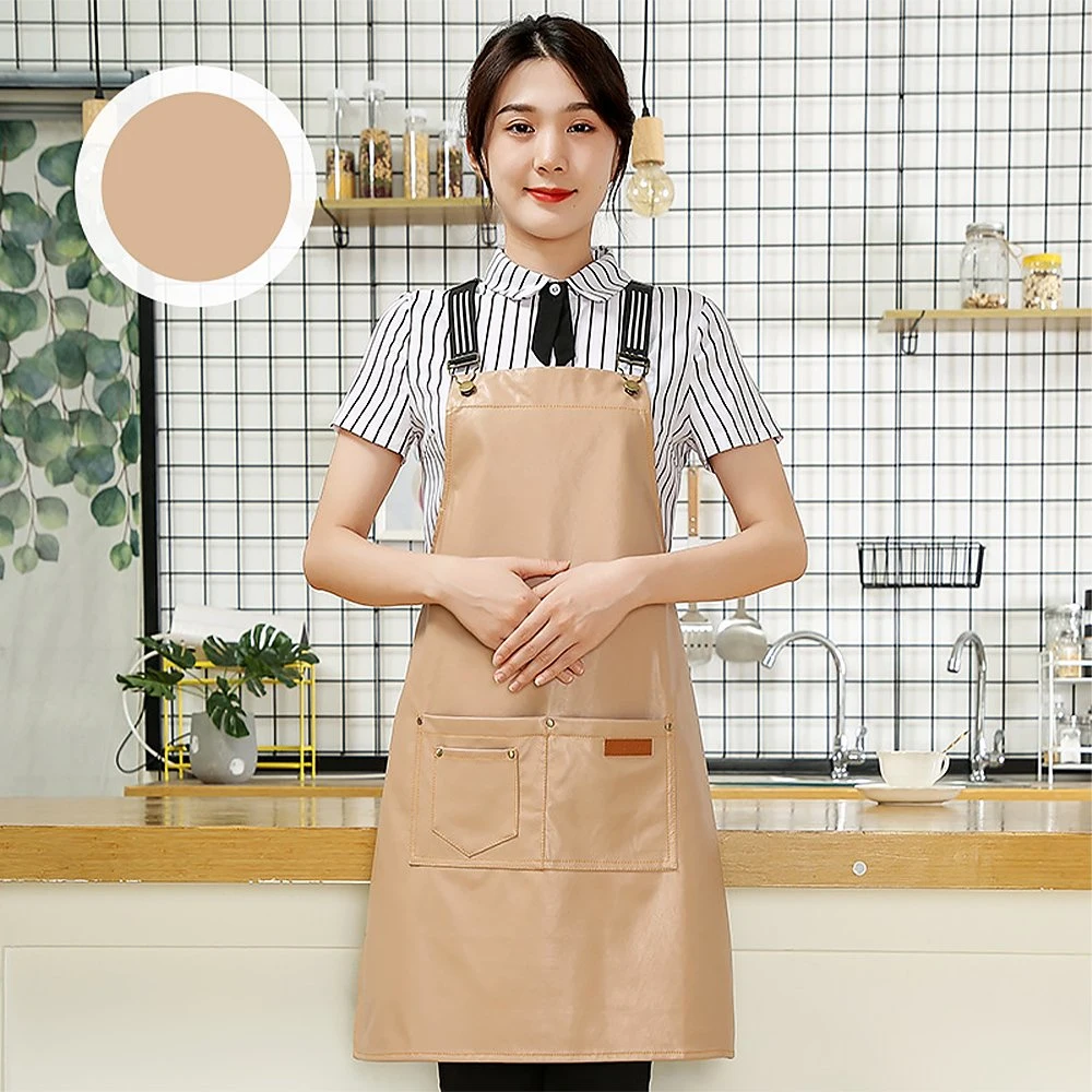 Queenhe PU Apron Washable kitchen Waterproof Apron