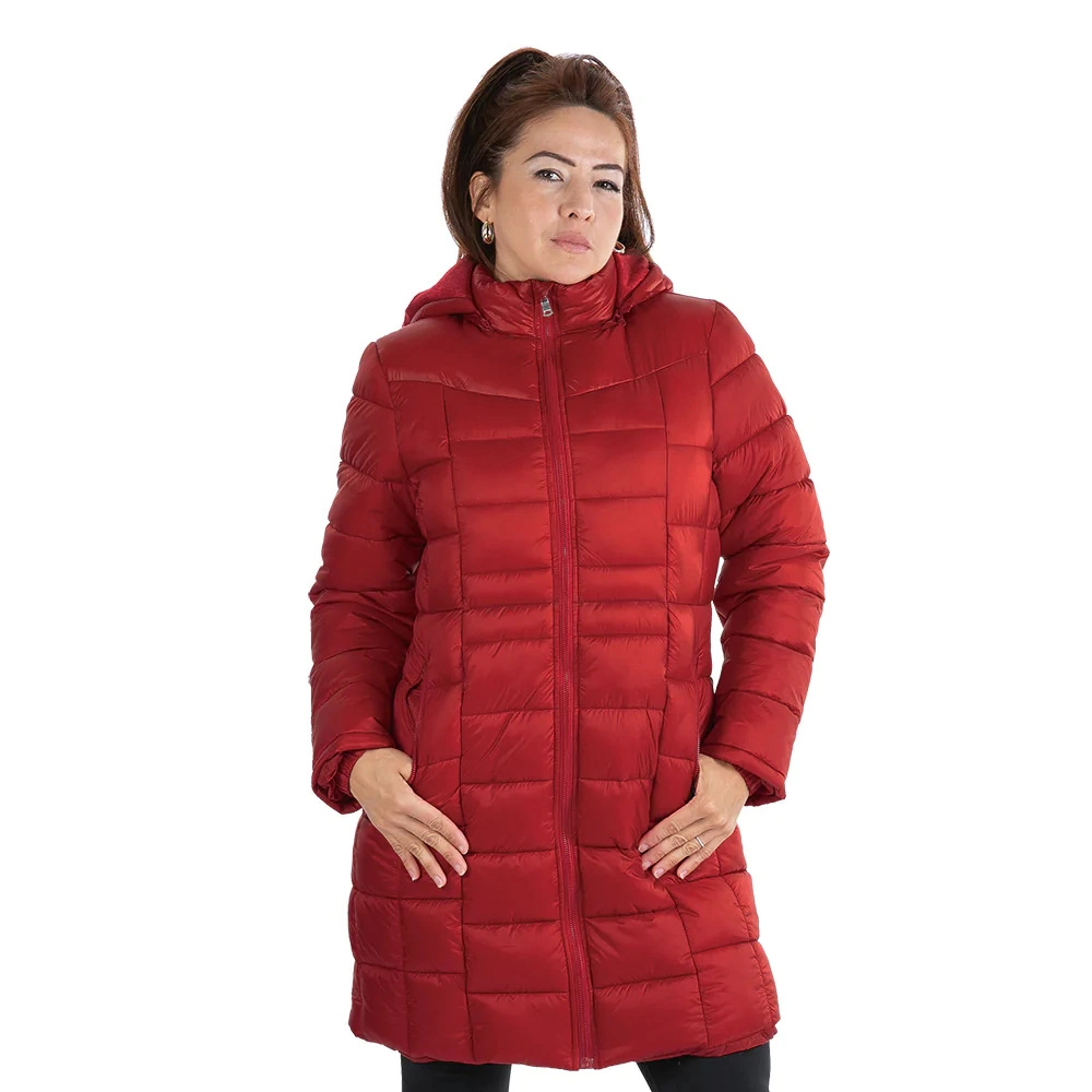 Women's Long Soft Shell Padding Jackethree Quarter Length Solid Comfortable Fleece Lined Jacket Winter Garments