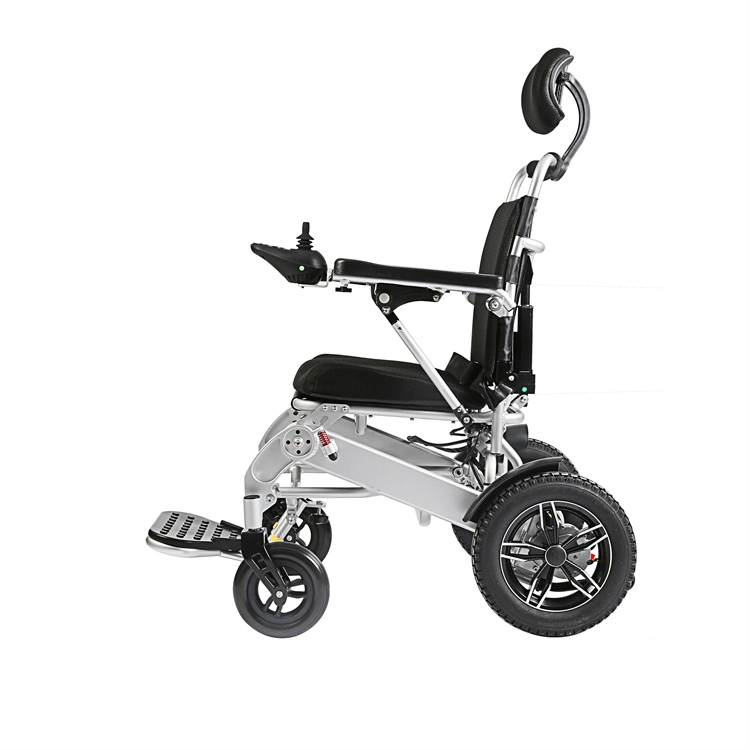 Silla de ruedas portátil para ancianos con discapacidad de 28,6kg 12'' con función de reclinación