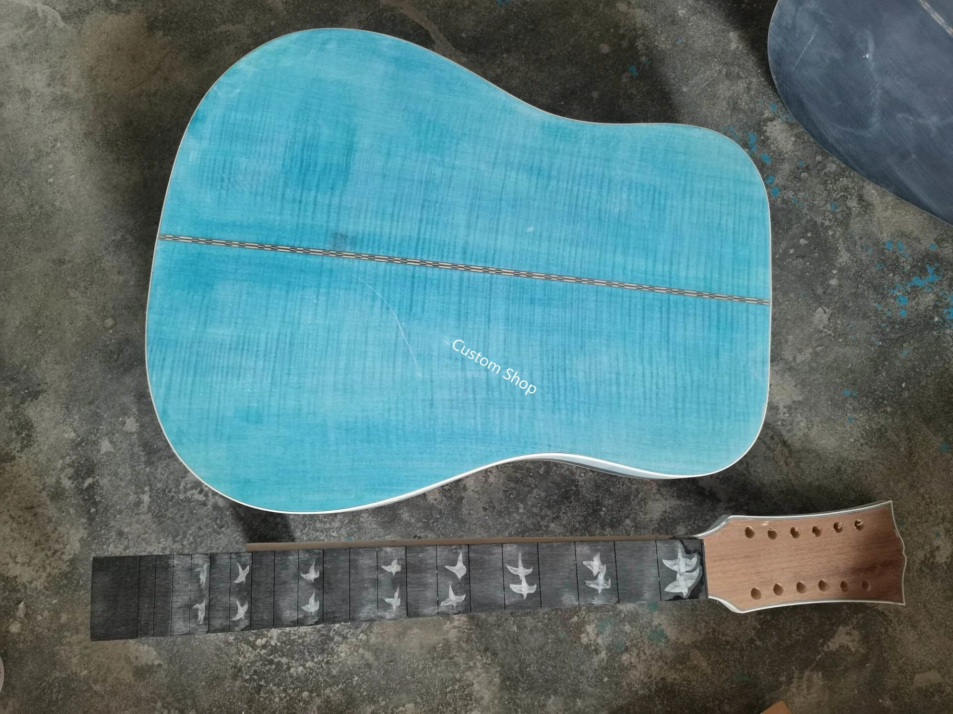 Custom Grand 12 струнные Acoustic Guitar AAAAA 12-струнные All Solid Деревянные голуби в Flight Viper Blue Acoustic 12 Фольк гитара