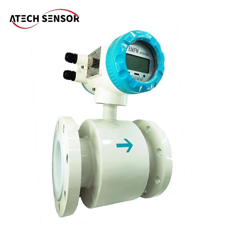 Atech Low Velocity Measurement of Slurry Signal Processing Beer Milk Stainless Steel Electromagnetic Flow Meter Transmitter